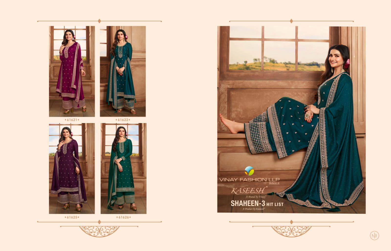 Vinay Kaseesh Shaheen 3 fancy Festive Wear Heavy Georgette Designer Salwar Suits Collection